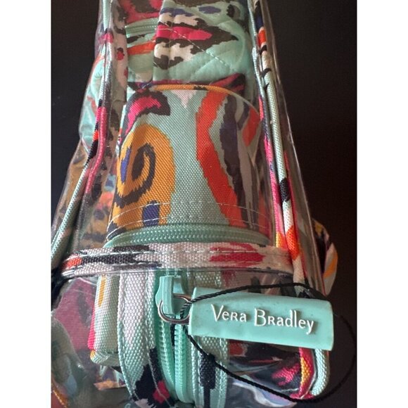 Vera Bradley Iconic Travel Cosmetic Set 5 Pieces Floral & Clear Zipper Closure - Picture 2 of 5